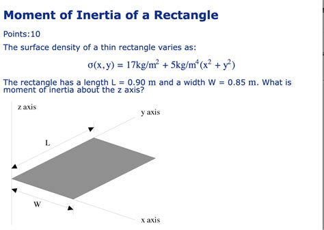 Solved Moment of Inertia of a Rectangle Points:10 The | Chegg.com