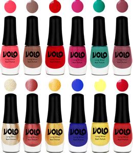Volo Color Rich Toxic Free Perfection Shine Nail Polish Set of 12 Combo ...
