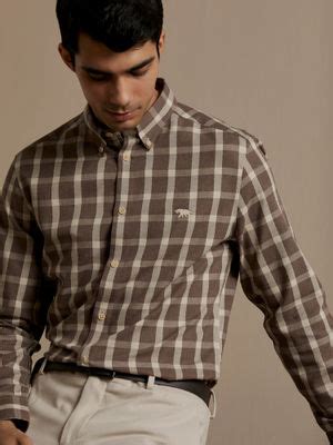 Buy Andamen Brown Mens Full Sleeve Slim Shirt Online