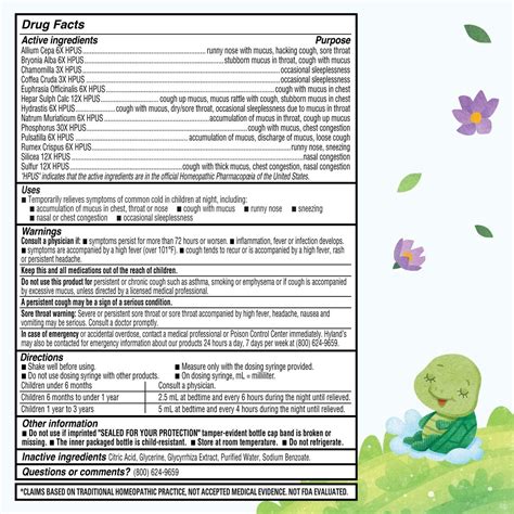 Hyland's Baby Mucus & Cold Relief - Nighttime Infant Cold Medicine ...