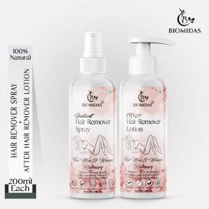 Biomidas Hair Removal Spray + Lotion (Rosemary Fragrance) 200ML (Pack ...