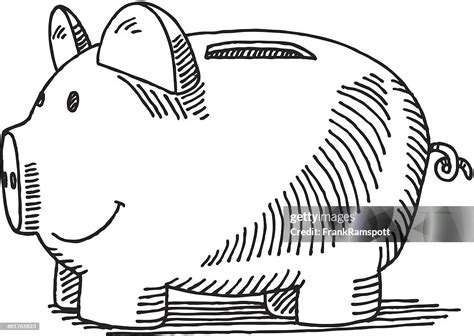 Piggy Bank Drawing High-Res Vector Graphic - Getty Images