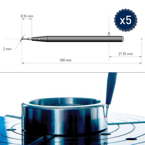 Standard 2 mm Ball Styli Pack of 5 (Talymin 5 & 6 Gauges)