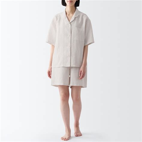Ladies' Linen Short Sleeves Pajamas | 無印良品 MUJI
