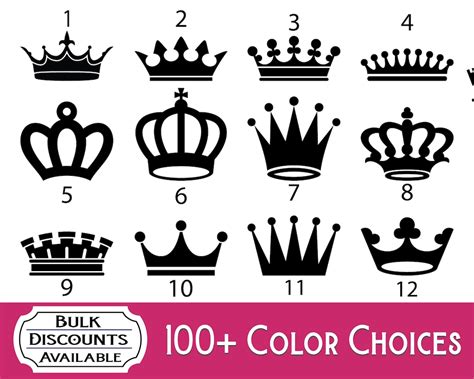 Royal Crown Silhouette Vinyl Decal: King & Queen Stickers - Etsy