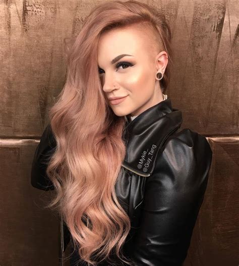 38+ shaved sides haircut female long hair