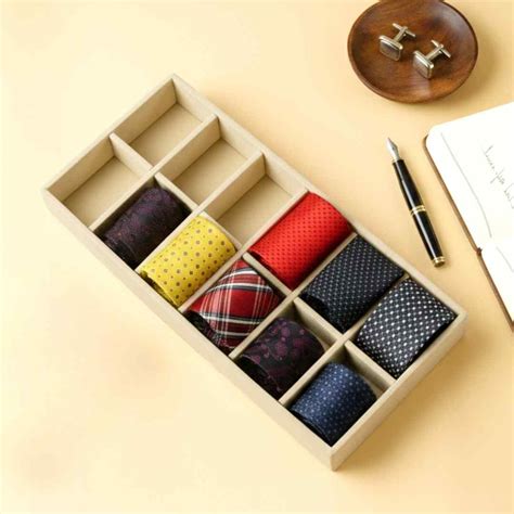 12 Slot Tie Tray Drawer Organizer for Ties, Scarves & Belts | La Trove