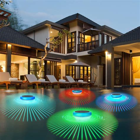 Solar Floating LED Pool Lights with RGB Color Changing Waterproof Solar ...