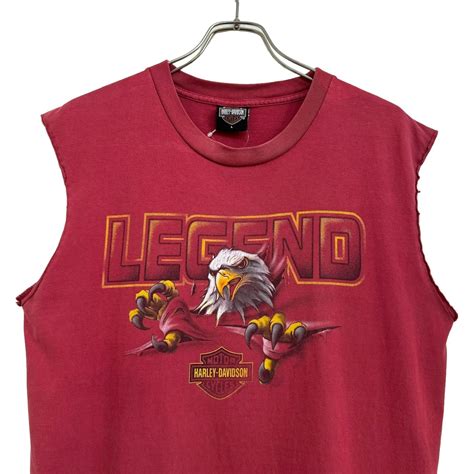 H HARLEY-DAVIDSON CUT OFF T-SHIRT LARGE | skrova