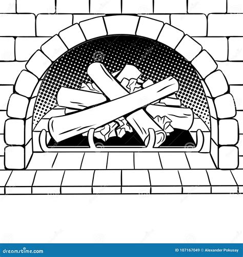Fireplace Wood Drawing - Plotyff