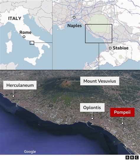 Pompeii Naples Italy Map