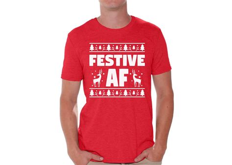 Festive AF Ugly Christmas tshirts for men Christmas t-shirt | Etsy