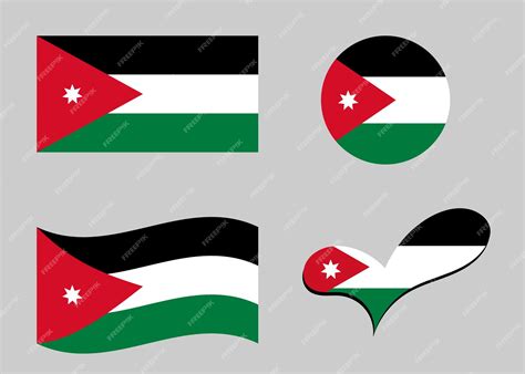 Premium Vector | Jordanian flag Flag of Jordan in heart shape Jordan ...