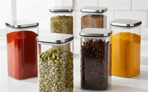 Buy Gcrox Premium Airtight Glass Storage Jars with Stainless Steel Lids ...