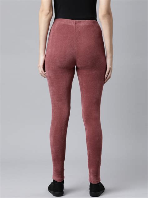 Solid Light Wine Ultra Warm Leggings for Women | Buy Online at GoColors