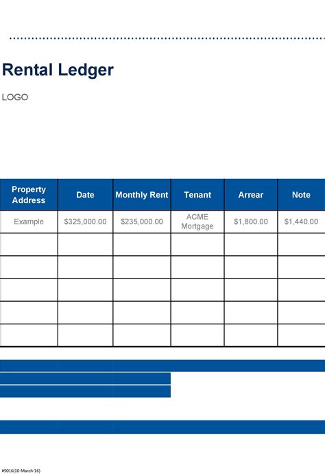 40 Printable Rental Ledger Templates (Lease Ledger)