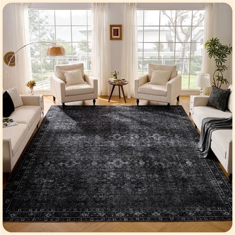 Amazon.com: Istana Living Room Rug 10x14 - Black 10 x 14 Area Rug ...