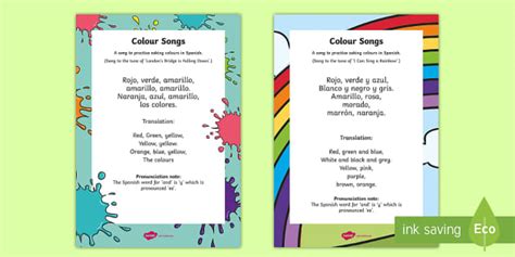 👉 Spanish Colours Song (teacher made) - Twinkl