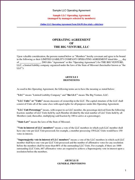Limited Partnership Operating Agreement 的图像结果