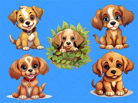 Digital Clipart Set With 23 Cute Puppy Dog Clip Arts - Etsy Canada