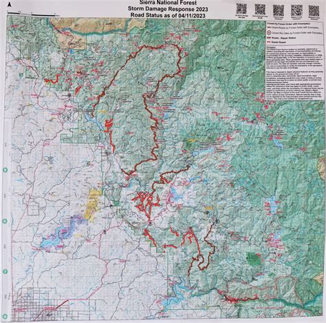 Sierra National Forest Storm Damage Response Road Status Map 04-11-23 ...