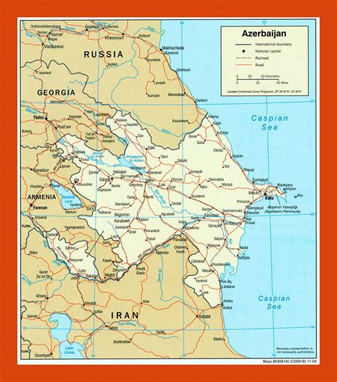 Political map of Azerbaijan - 2004 | Maps of Azerbaijan | Maps of Asia | GIF map | Maps of the ...