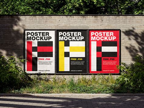 2 Shots of Posters Mockup on Old Wall Free Download | Resource Boy