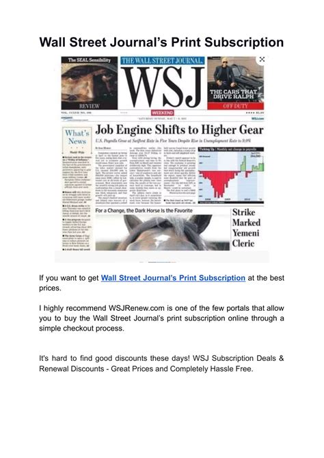 PPT - Wall Street Journal’s print subscription PowerPoint Presentation ...
