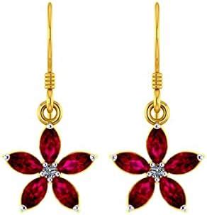 P.C. Chandra Jewellers 14KT (585) Yellow Gold With Red Stone Drop ...
