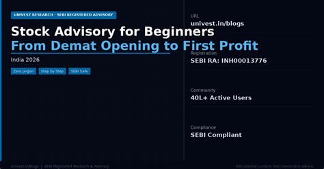 Stock Advisory for Beginners India 2026: From Demat Opening to First Profit