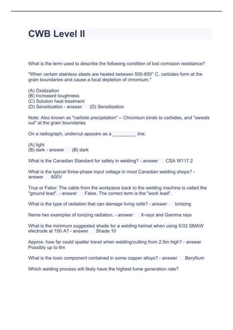 CWB Level II Questions with solutions 2023 - CWB - Stuvia US