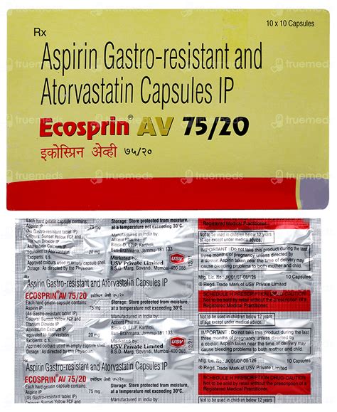 Ecosprin Av 75/20 Capsule: Uses, Side Effects, Price & Substitutes