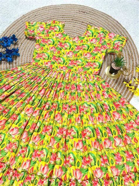 Trending Muslin Floral Frock Gown - Summer & Festive Wear – TREND BUY