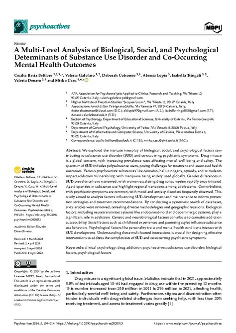 Psychoactives 2024: Analyzing Biological, Social, and Psychological ...