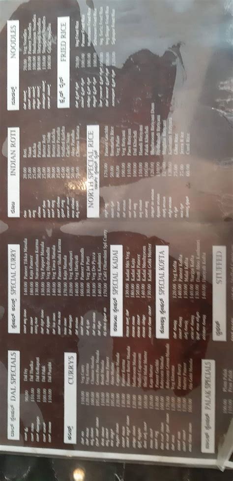 Menu at Cafe Darshini, Bengaluru