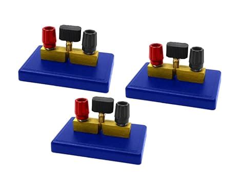 Set of 3 One Way Copper Plug Key Switch, 4mm Terminals with Removable ...