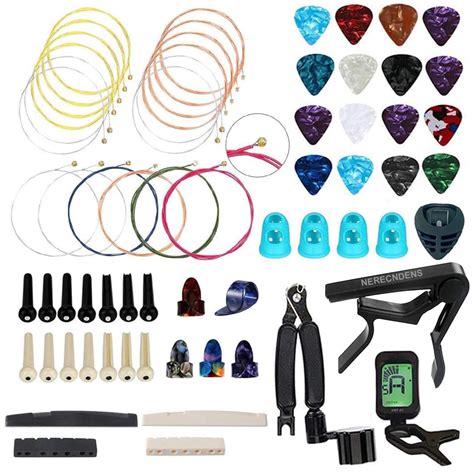 66PCS Guitar Accessories Kit, Acoustic Guitar Changing Tool, Including ...