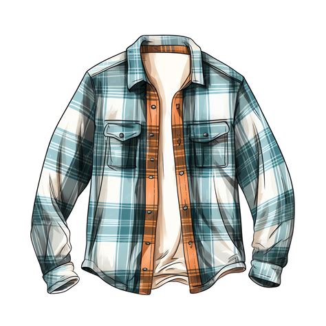 Premium Photo | Beautiful retro Flannel shirt clipart illustration