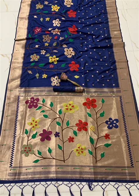 Pure Paithani Handloom Silk Muniya Border Saree Online USA Shopping ...