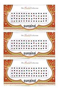 Sunaina traditional Bridal Plain Multicolor Bindi with black outline ...