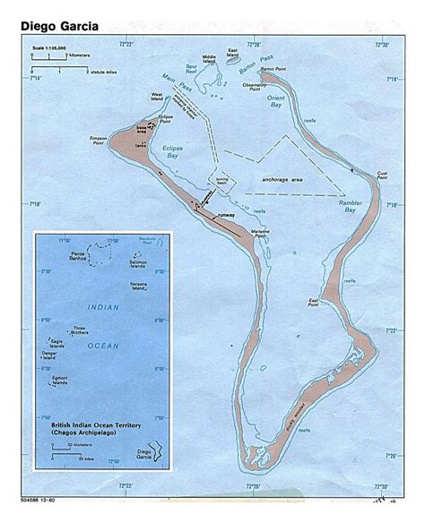 Detailed map of Diego Garcia island - 1980 | Diego Garcia | British ...