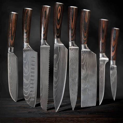 SEIDO Japanese Chef Knife Set | Professional 8pc Culinary Kitchen Set ...