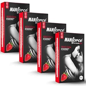 Buy Manforce Xotic Strawberry Flavoured Condoms For Men | 40 Pcs ...