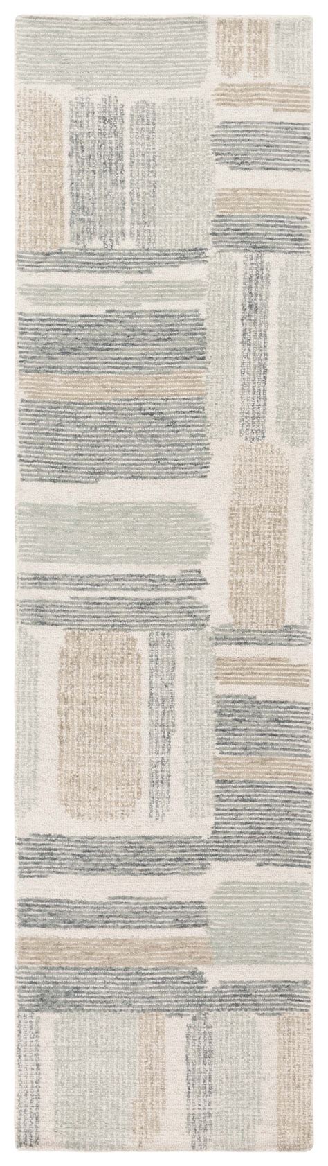 SAFAVIEH Micro-Loop Bedelia Geometric Striped Runner Rug, Ivory/Grey, 2 ...