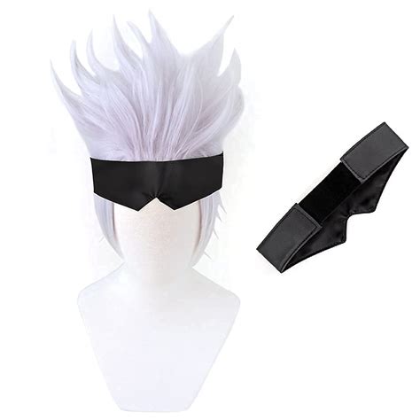 Buy DAZCOS Jujutsu Kaisen Gojo Satoru Cosplay Wig + Blindfold 2 Pieces ...