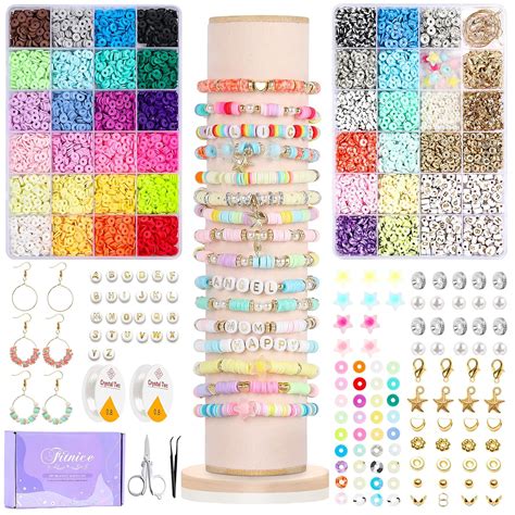 Clay Beads Bracelet Making Kit - Fitnice 36 Colors Flat Clay Bead Set ...