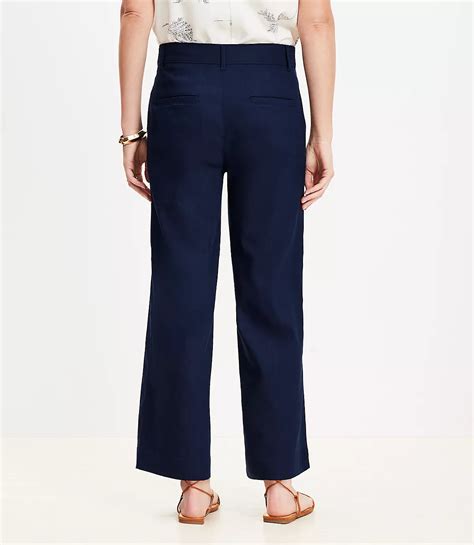 Petite Palmer Wide Leg Crop Pants in Linen Blend