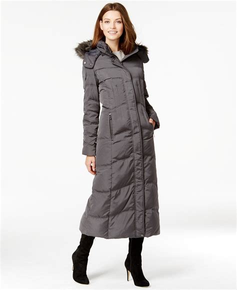 Jones New York Faux-Fur-Trim Quilted Maxi Coat - Coats - Women - Macy's