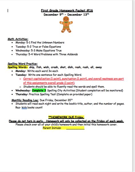 1st Grade Homework 的图像结果