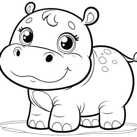 Hippopotamus Coloring Pages 32 - Coloring Pages Gem